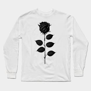 black and white rose Long Sleeve T-Shirt